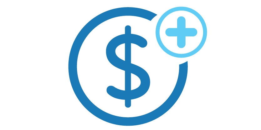 dollar sign with plus icon